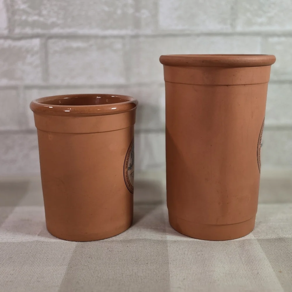 Terracotta Wine Cooler Quality Designed Crafted Portugal Farm Scene Set of 2